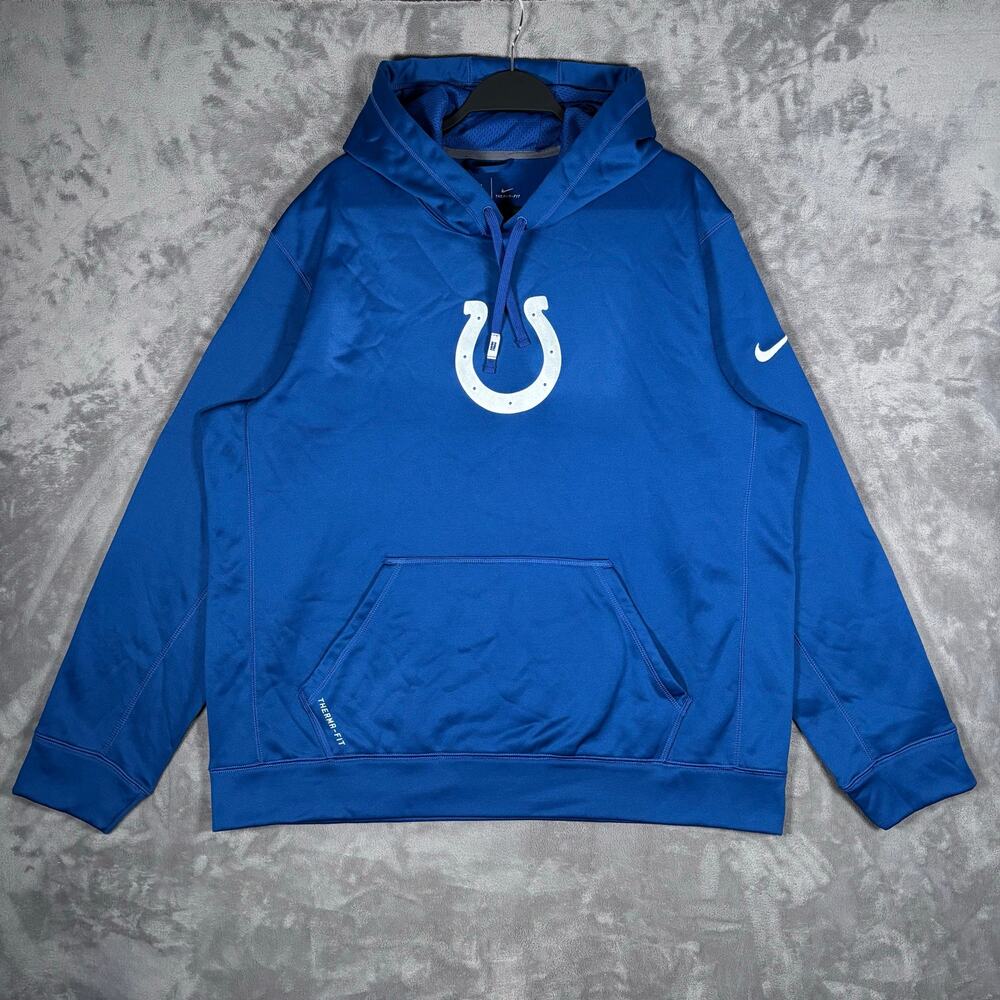Nike NFL On Field Indianapolis Colts Therma Fit Hoodie Mens XL Blue
